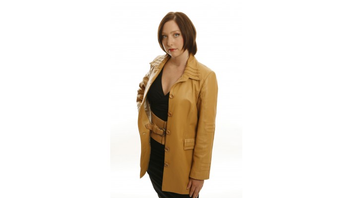 Gold lambskin leather jacket